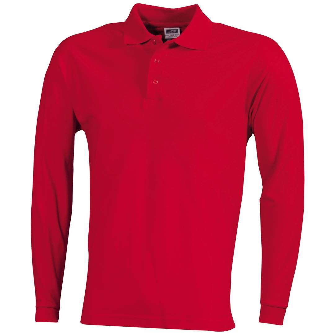 James & Nicholson Polo-Piqué Heavy Longsleeved JN022 Gr. XL red