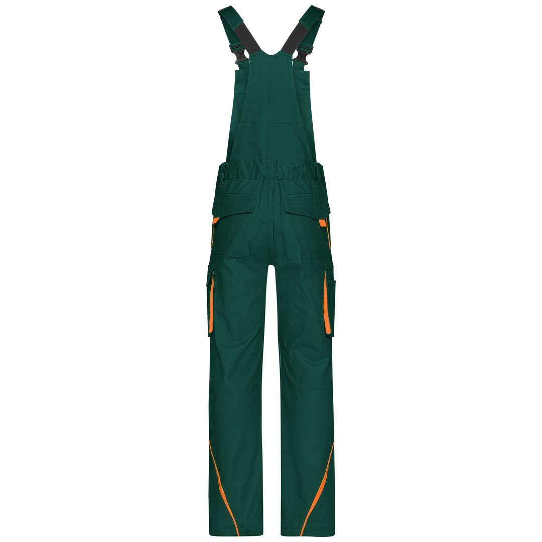 James & Nicholson Funktionelle Latzhose JN848 Gr. 44 dark-green/orange