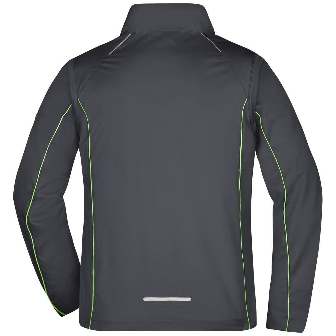 James & Nicholson Herren Zip-Off Softshell Jacke JN1122 Gr. L iron-grey/green