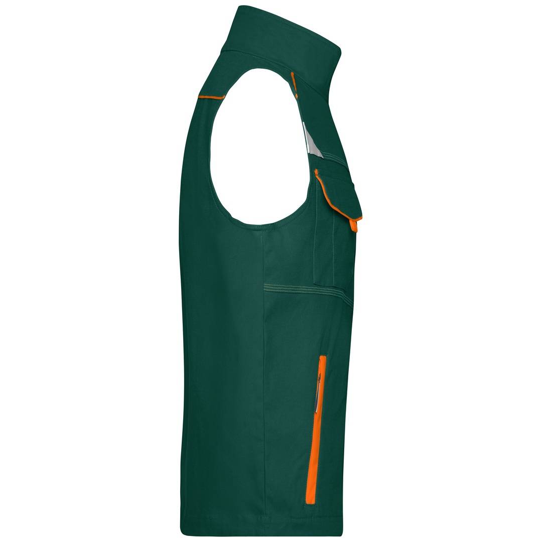 James &amp; Nicholson Funktionelle Weste im sportlichen Look JN850 Gr. 2XL dark-green/orange