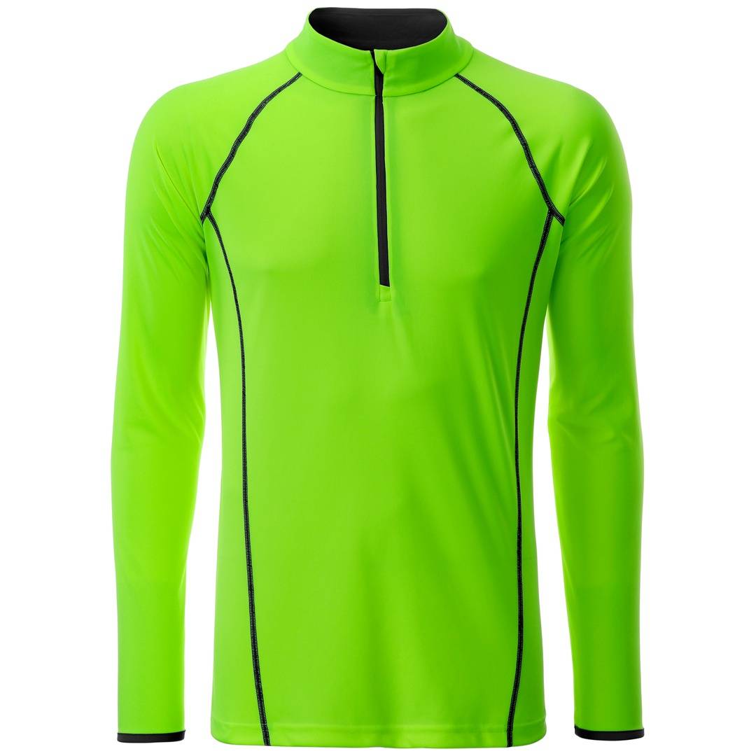 James & Nicholson Langarmshirt Herren JN498 Gr. XL bright-green/black