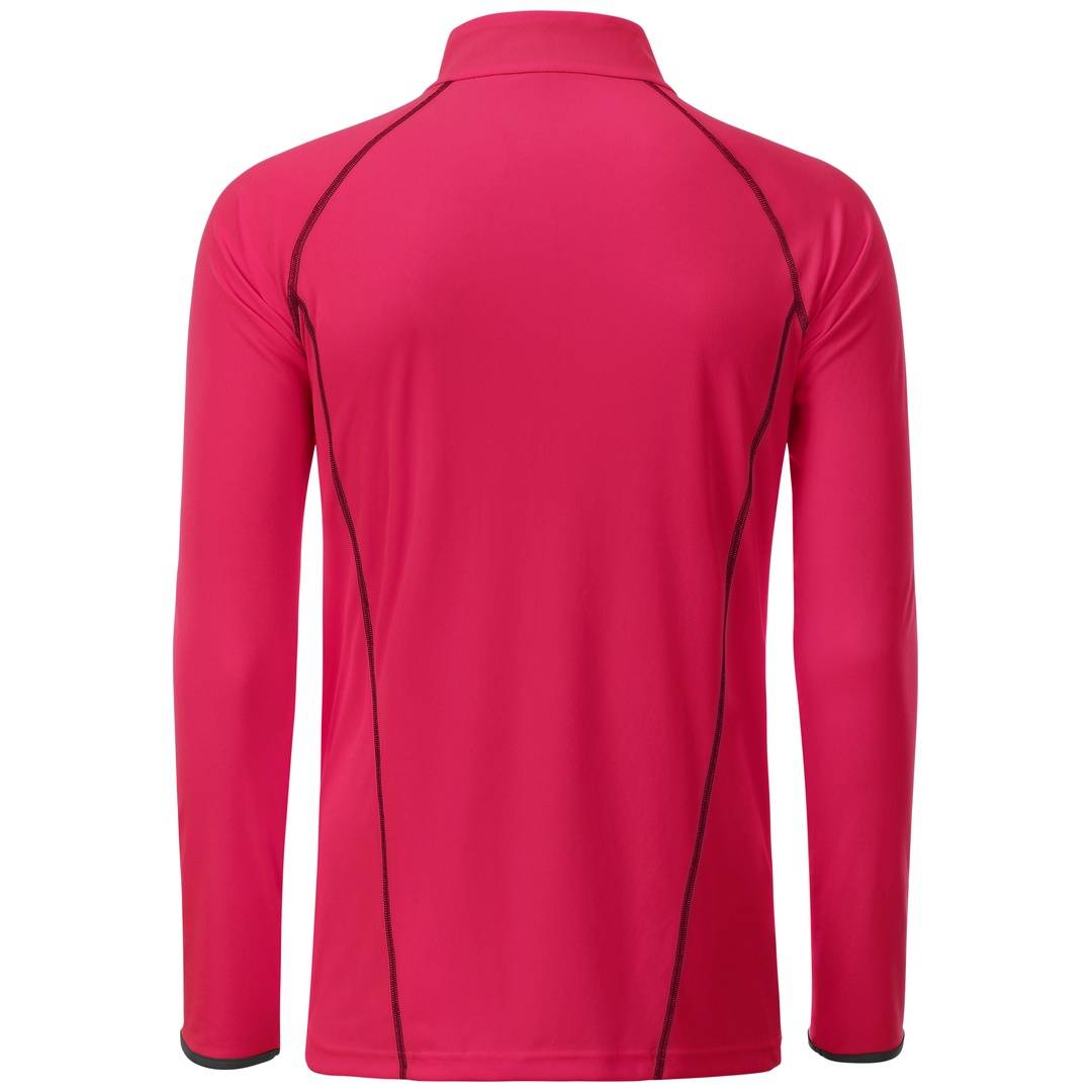 James & Nicholson Langarmshirt Herren JN498 Gr. 2XL bright-pink/titan