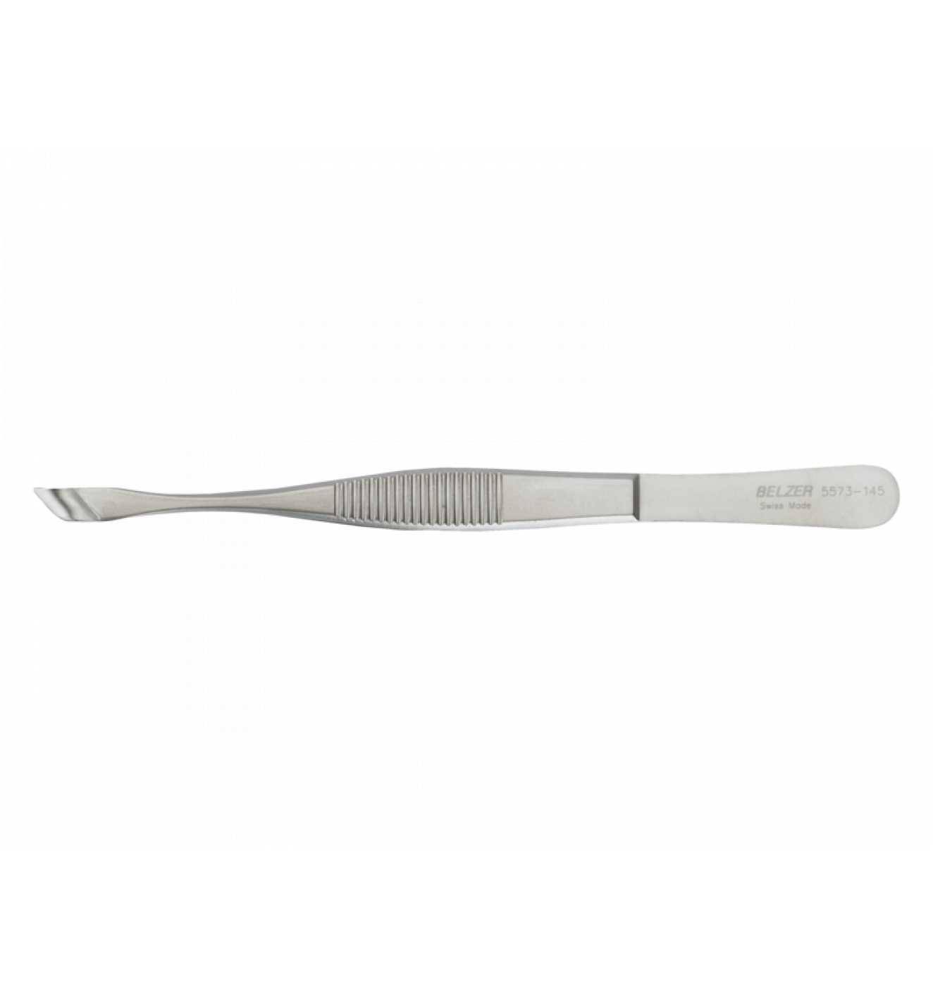 Bestückungspinzette, Edelstahl, für diagonale Anwendung, Backenbreite 6 mm, 145 mm