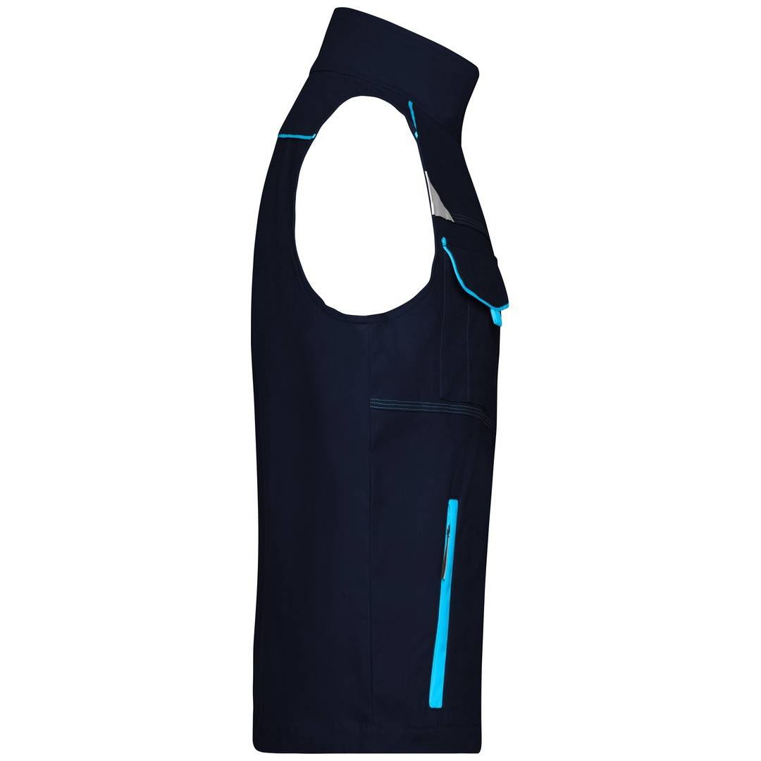 James & Nicholson Funktionelle Weste im sportlichen Look JN850 Gr. XL navy/turquoise