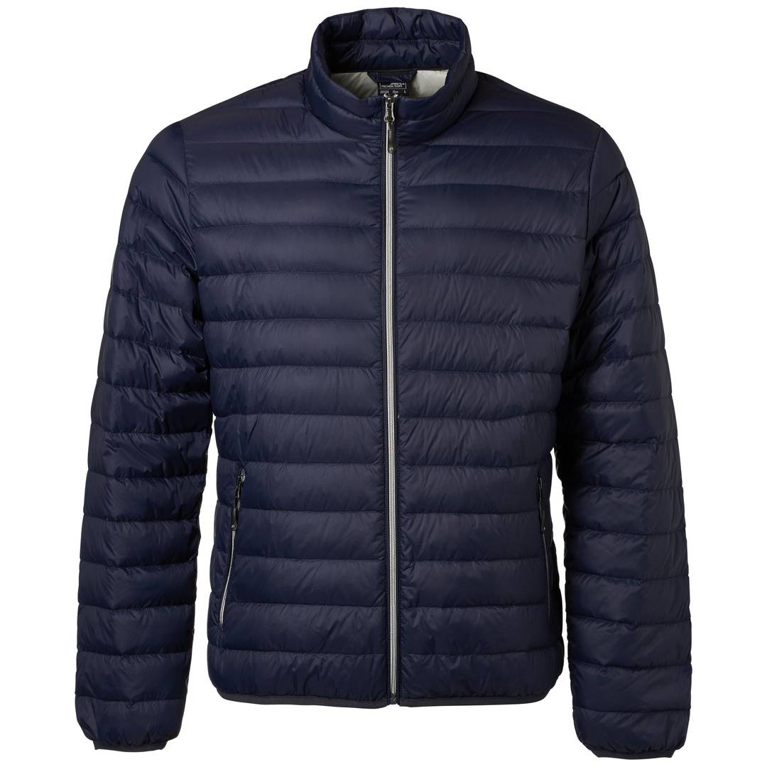 James & Nicholson Mens Down Jacket JN1140 Gr. L navy/silver
