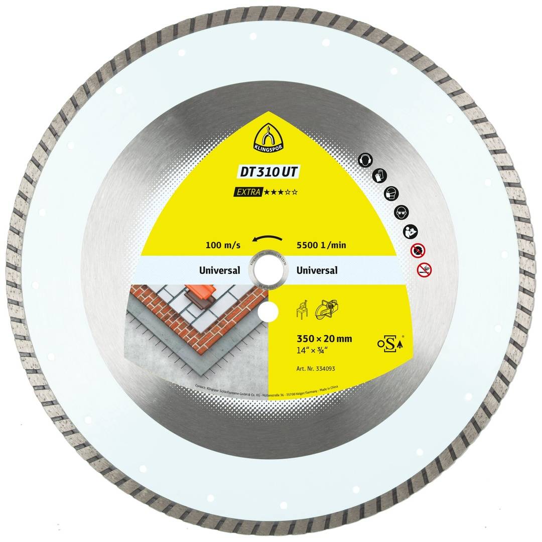 Diamantgroßtrennscheibe DT 310 UT Extra für Beton Baustellenmaterial Turboverzahnung 350 x 3 x 25,4 mm