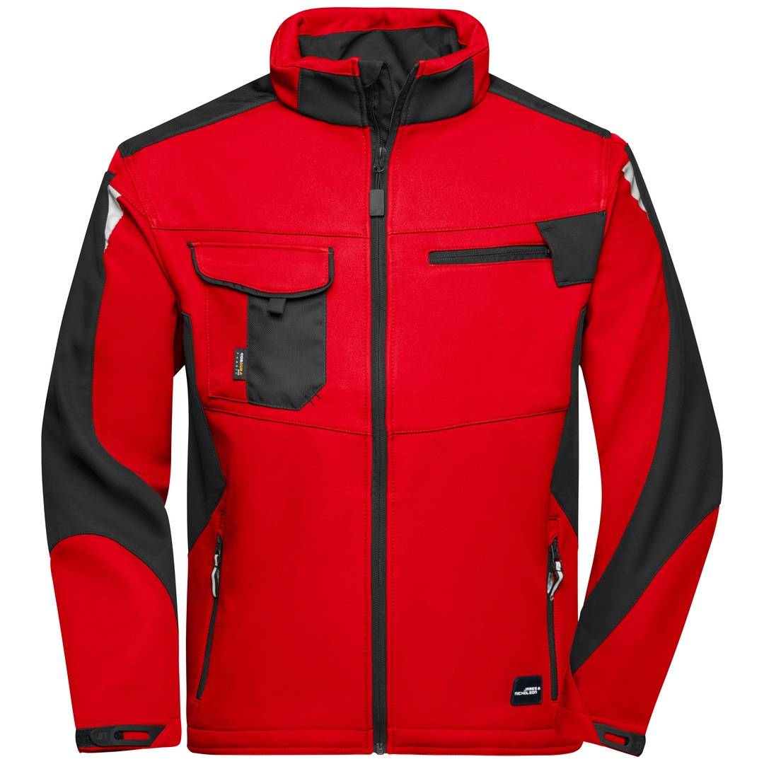 James & Nicholson Professionelle Softshelljacke JN844 Gr. 5XL red/black