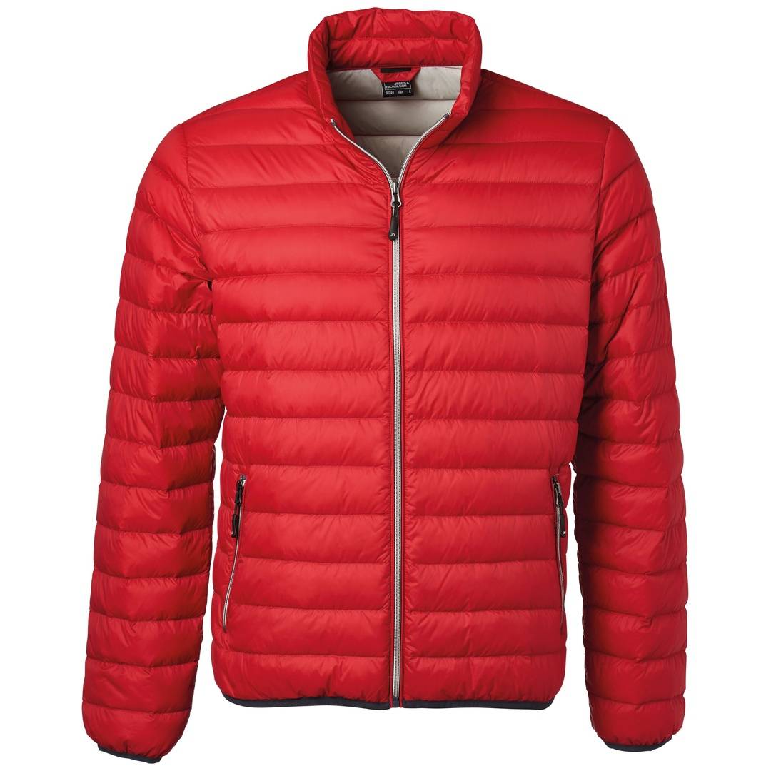 James & Nicholson Mens Down Jacket JN1140 Gr. 2XL red/silver