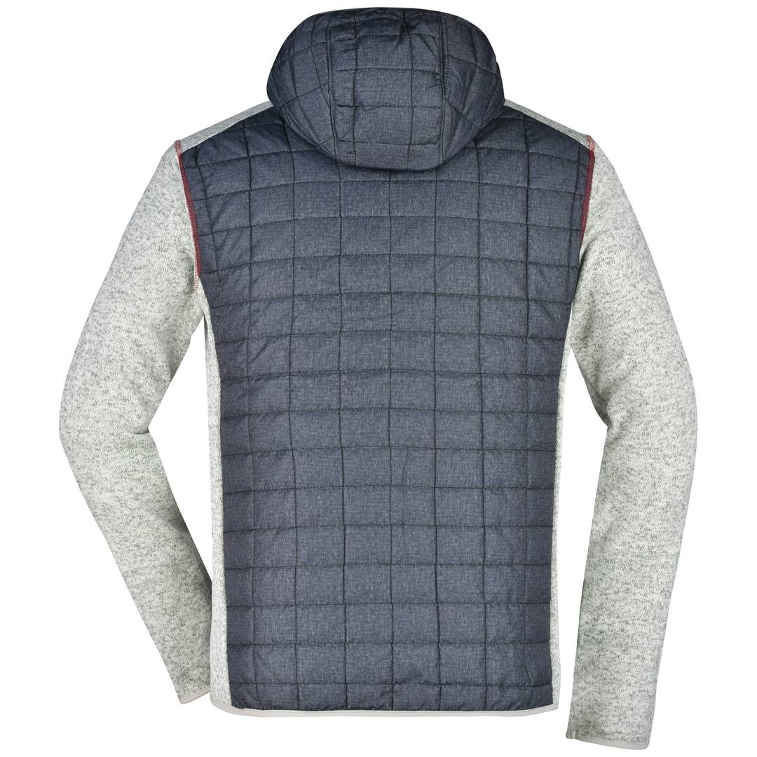 James & Nicholson Strickfleecejacke im stylischen Materialmix Herren JN772 Gr. 3XL light-melange/anthracite-melange