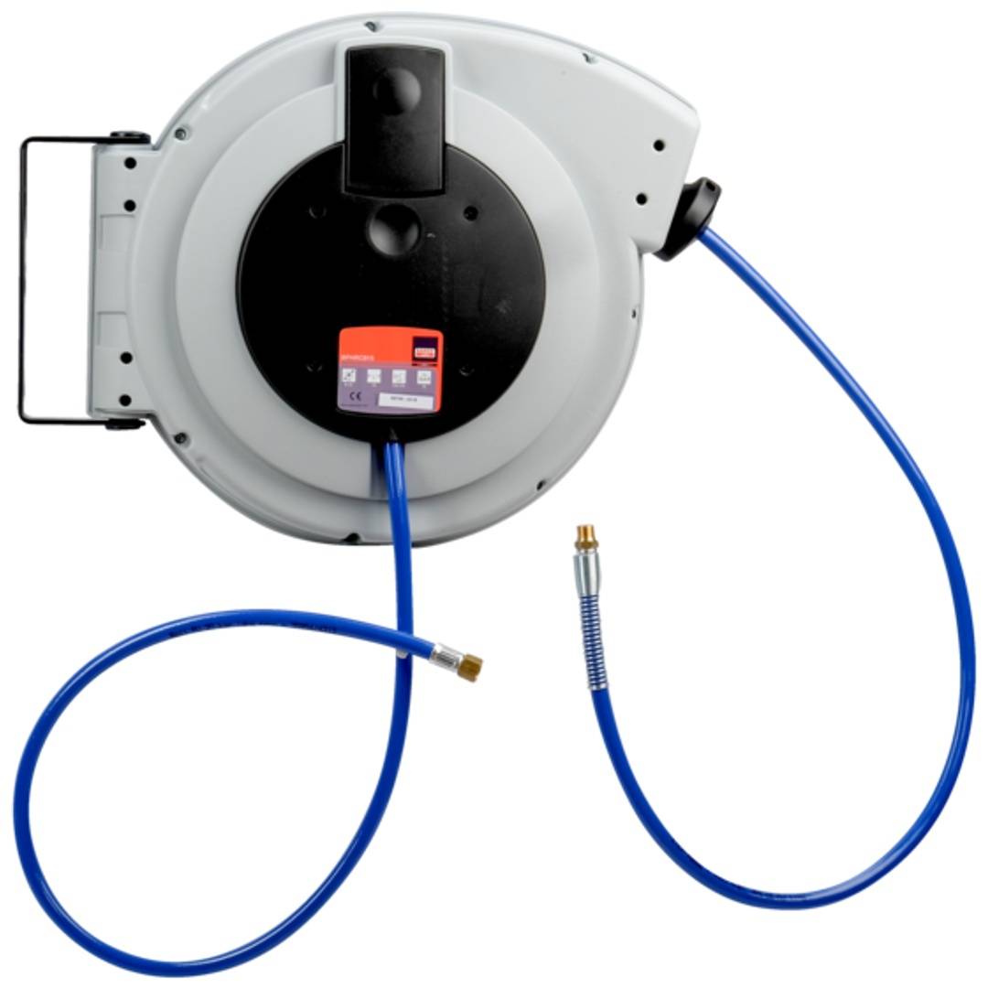 Bahco Druckluftschlauch-Aufroller, Ø 10 mm, 14m, 3/8-3/8, 15 Bar