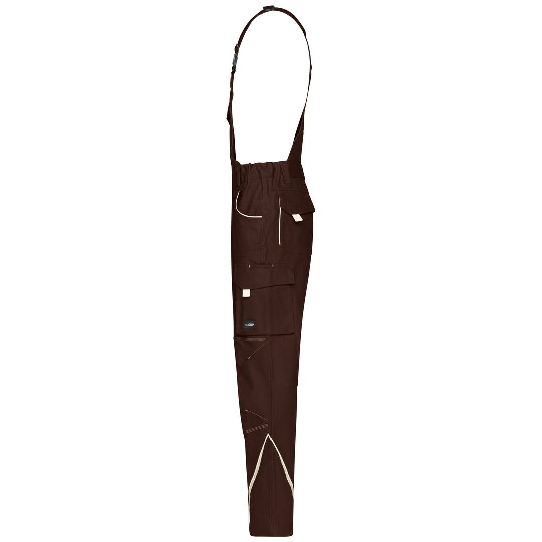 James & Nicholson Funktionelle Latzhose JN848 Gr. 58 brown/stone