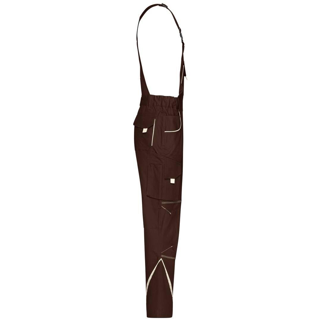 James & Nicholson Funktionelle Latzhose JN848 Gr. 58 brown/stone