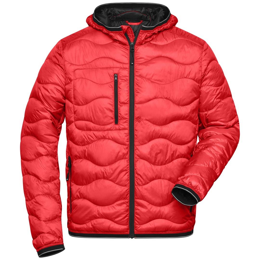 James & Nicholson Steppjacke mit Wattierung Herren JN1156 Gr. M rot/schwarz