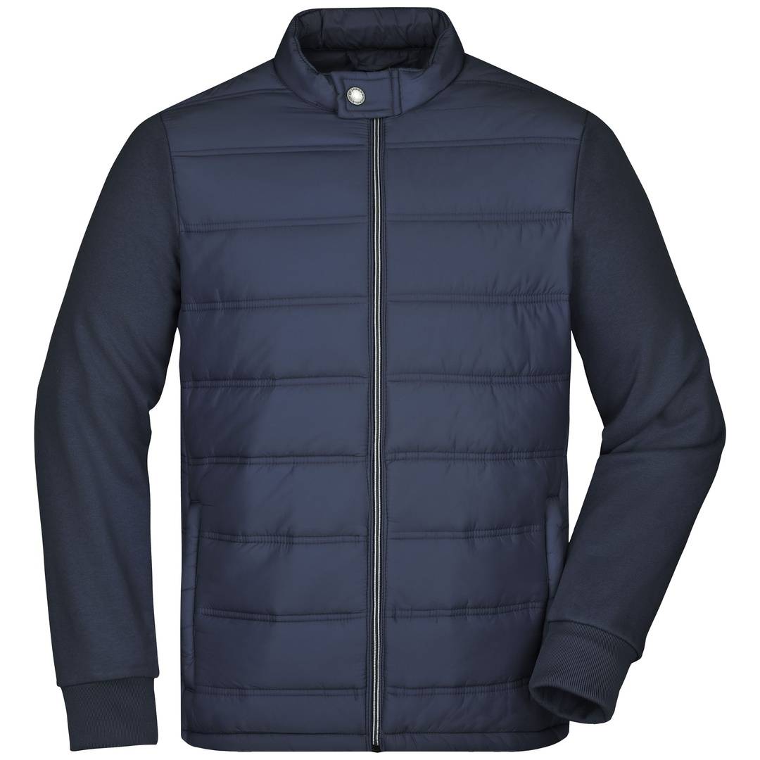 James & Nicholson JN1124 Mens Hybrid Sweat Jacket Gr. S navy