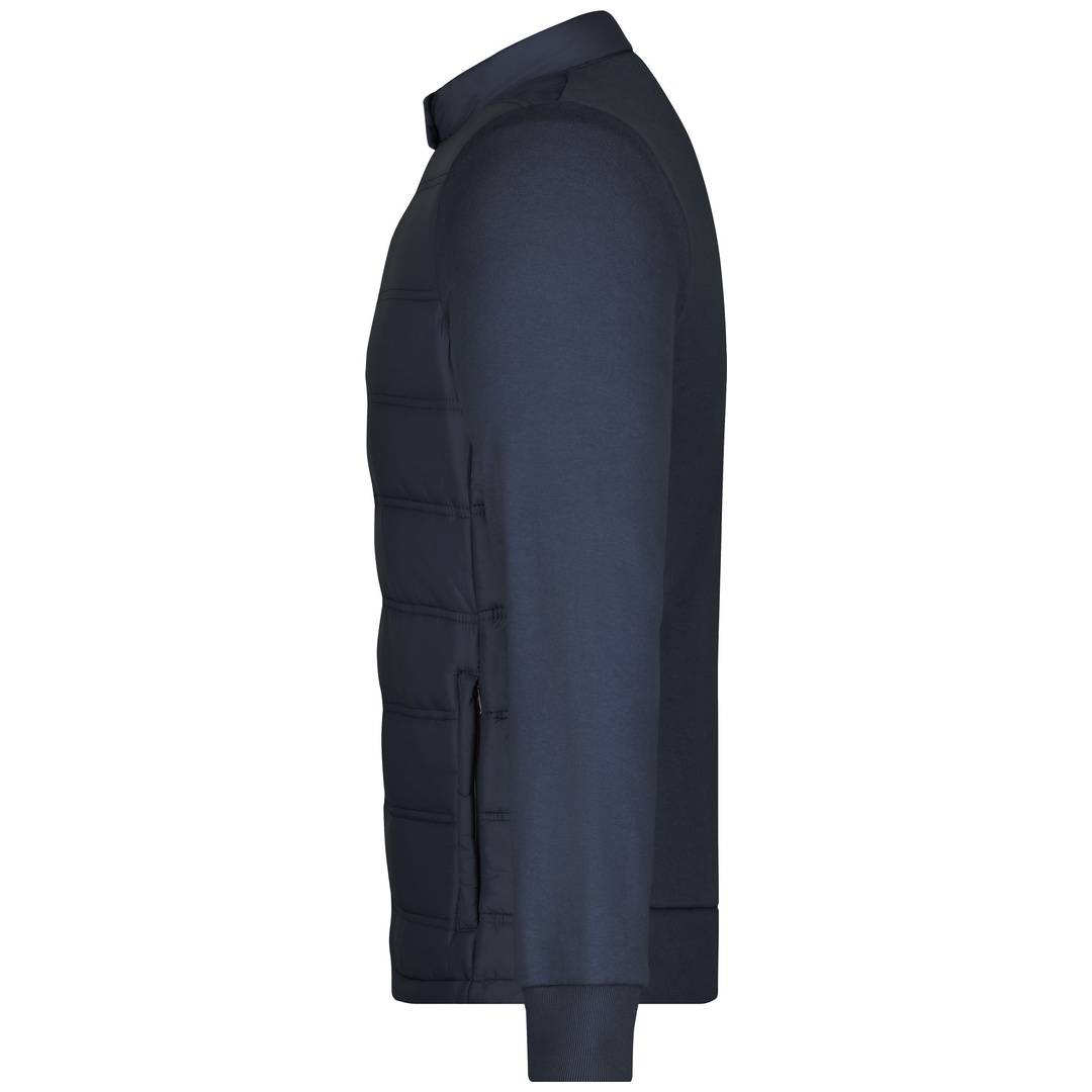 James & Nicholson JN1124 Mens Hybrid Sweat Jacket Gr. S navy