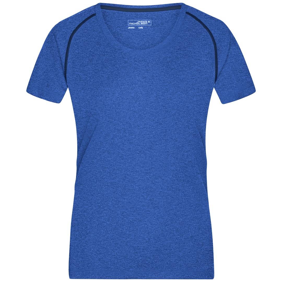 James & Nicholson Funktions-Shirt Damen JN495 Gr. M blue-melange/navy