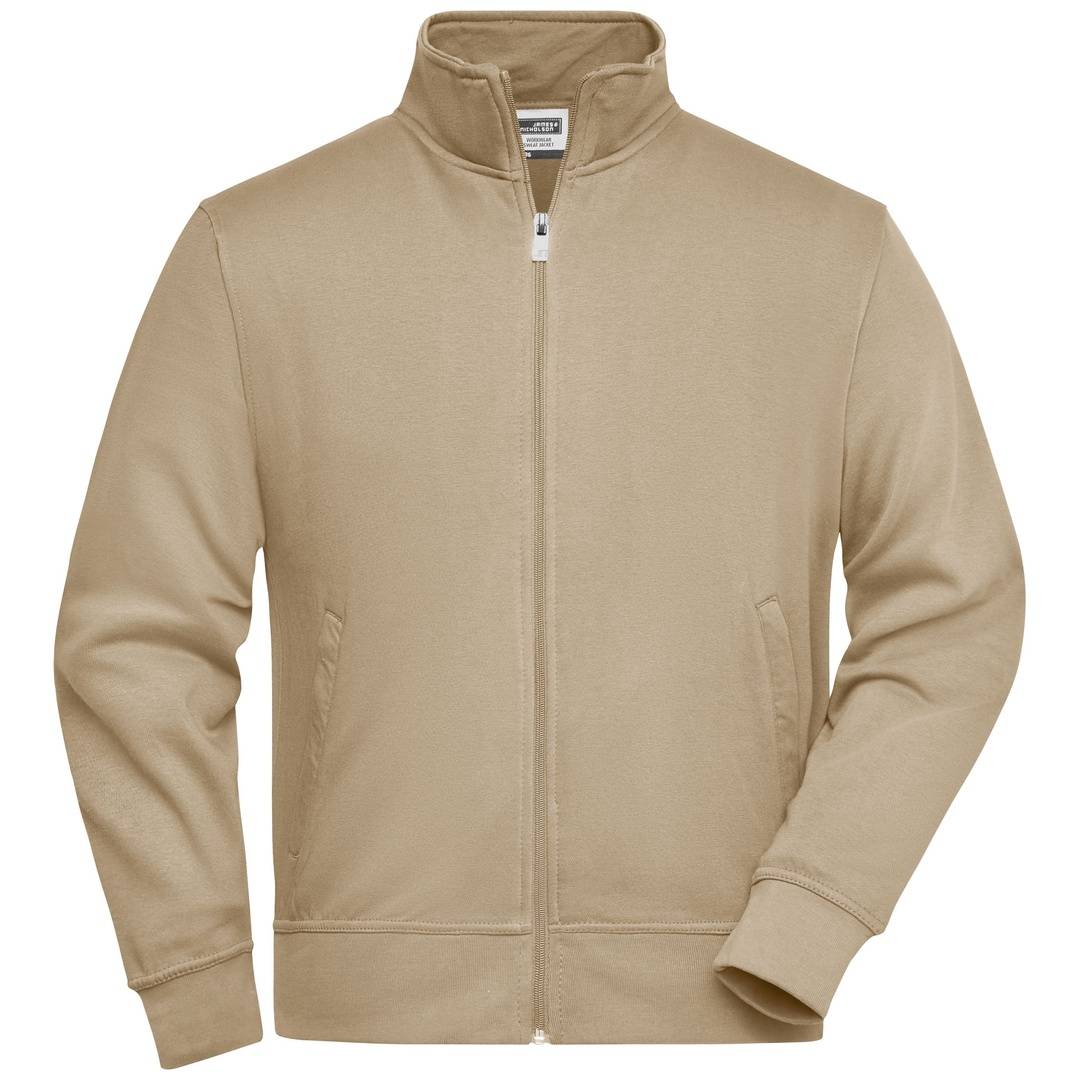 James & Nicholson Sweatjacke JN836 Gr. 6XL stone