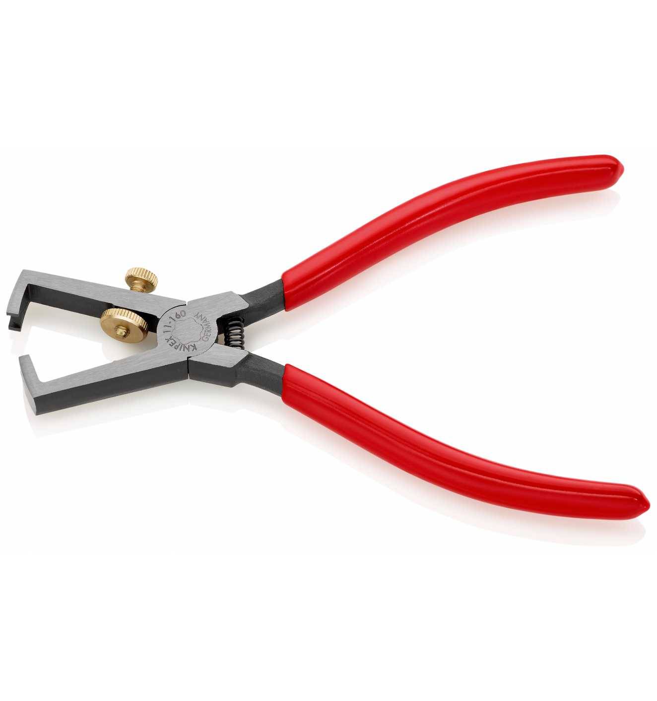 Knipex Abisolierzange mit Öffnungsfeder, universal, mit Kunststoff überzogen, schwarz atramentiert, 160 mm