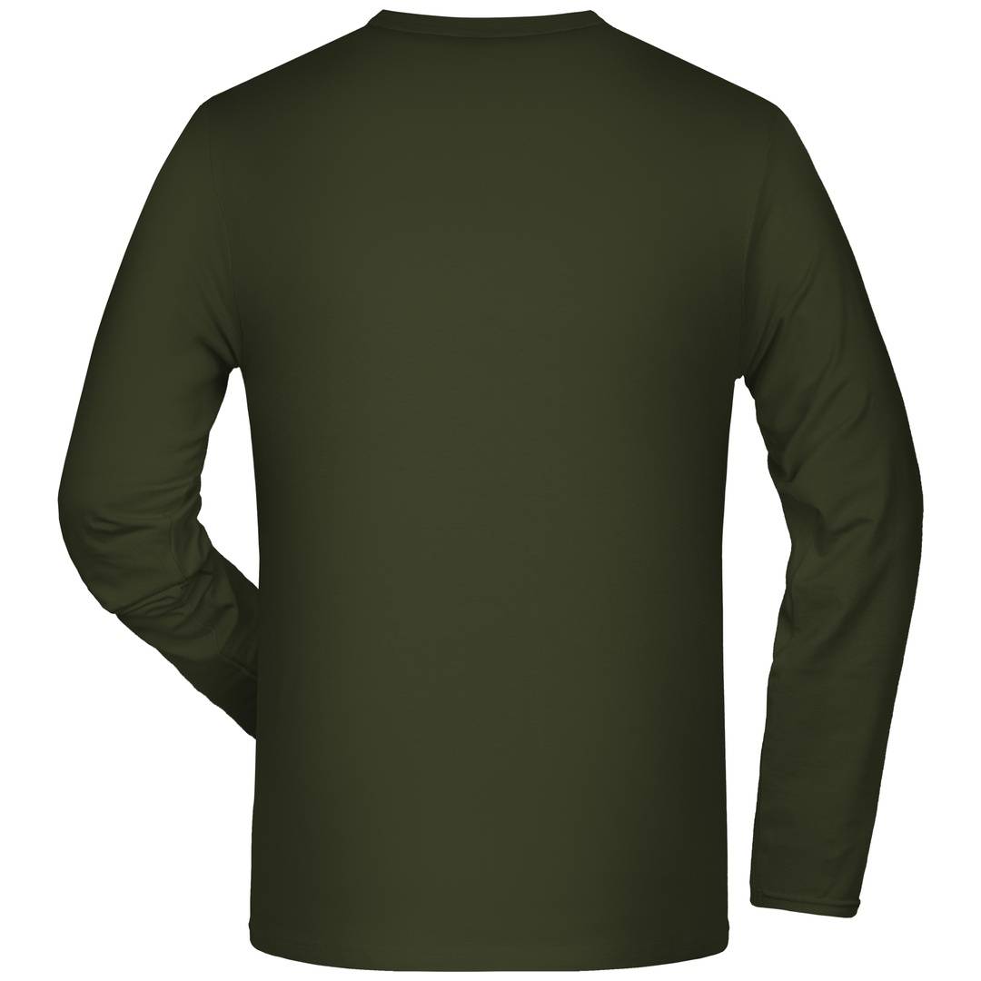 James & Nicholson Langarmshirt Herren JN056, Gr. M olive