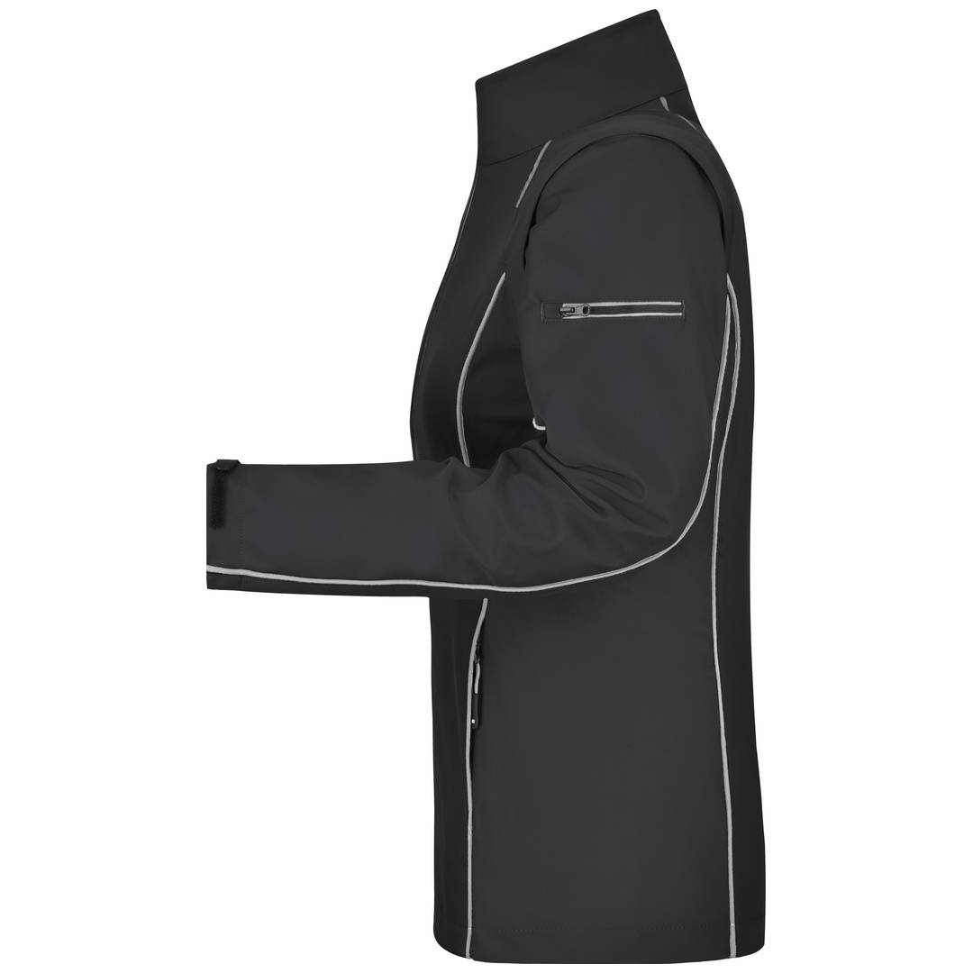 James & Nicholson Damen Zip-Off Softshell Jacke JN1121 Gr. 2XL black/silver
