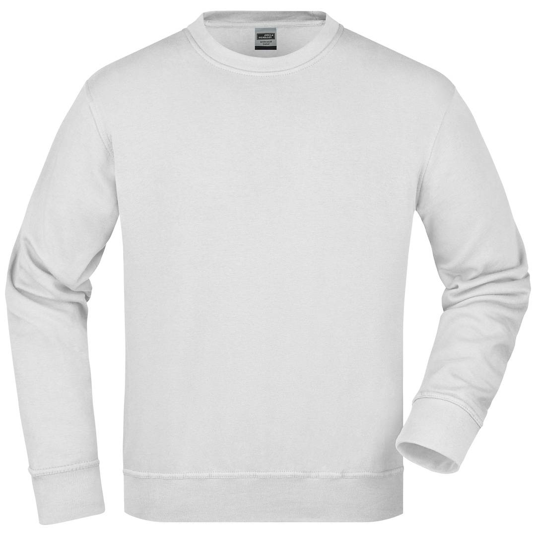 James & Nicholson Klassisches Rundhals-Sweatshirt JN840, Gr. 2XL white