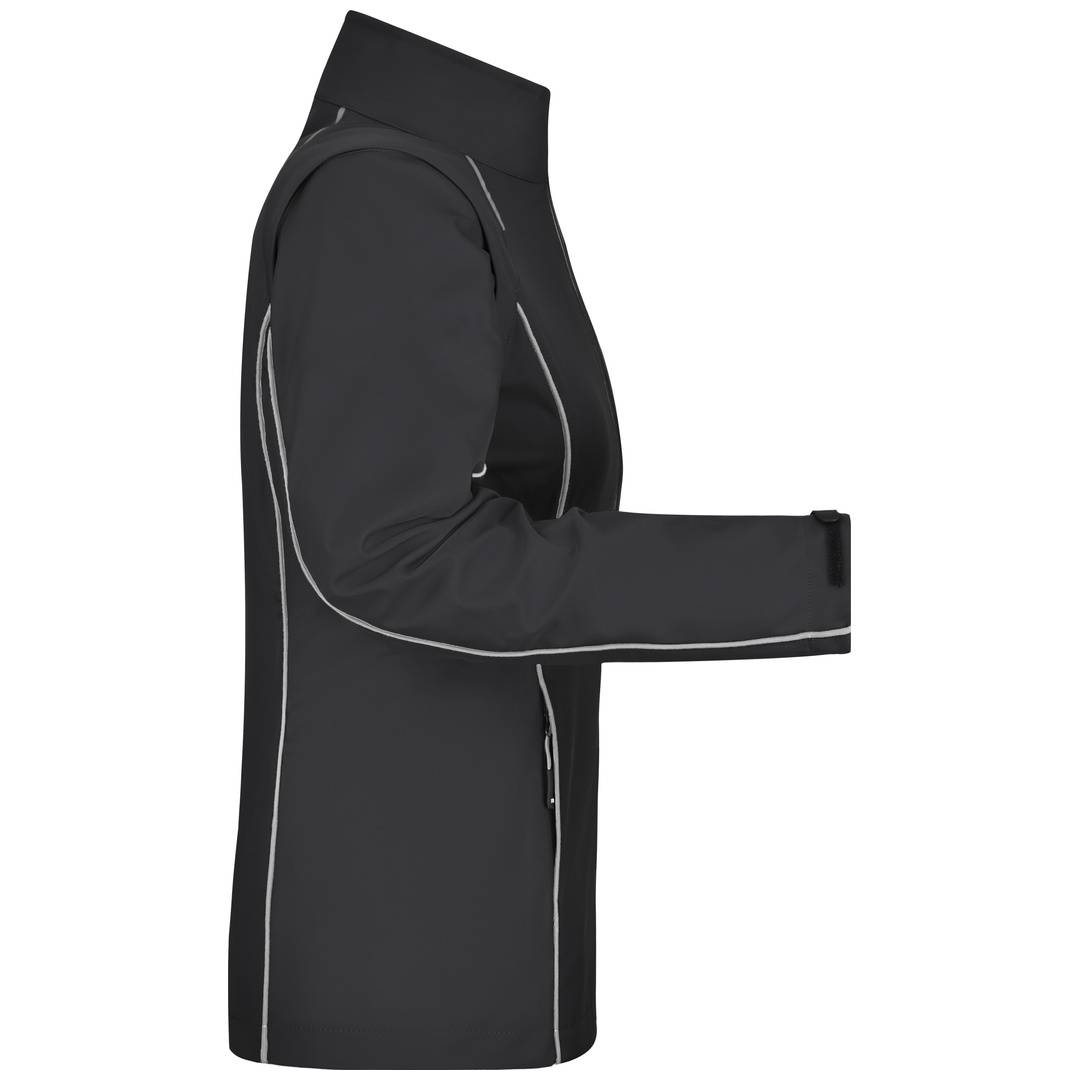 James & Nicholson Damen Zip-Off Softshell Jacke JN1121 Gr. L black/silver