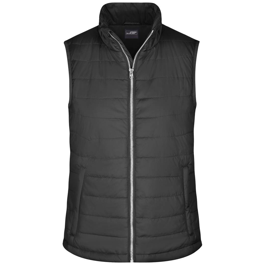 James & Nicholson leichte, wattierte Damensteppweste JN1135 Gr. 2XL schwarz