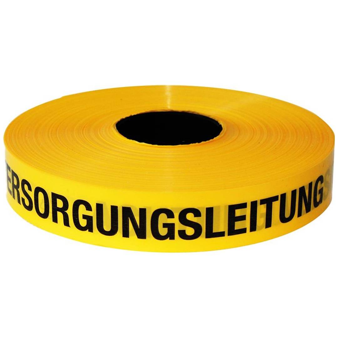 Trassenwarnband Achtung Versorgungsleitung, 250 m, gelb