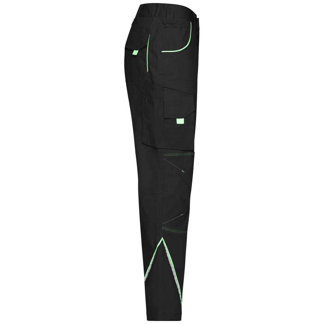 James &amp; Nicholson Funktionelle Arbeitshose JN847 Gr. 46 black/lime-green