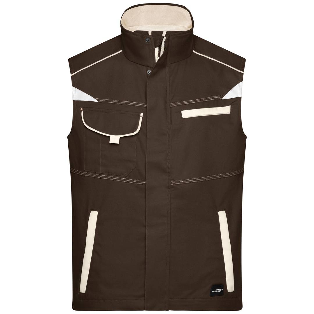 James & Nicholson Funktionelle Weste im sportlichen Look JN850 Gr. XL brown/stone