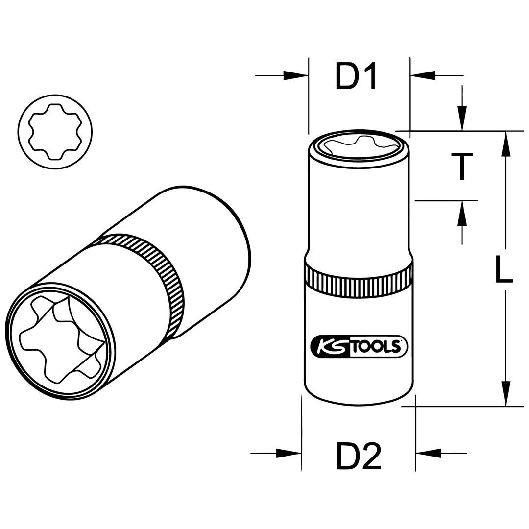 KS Tools 3/8 Torx-E-Plus Stecknuss, EPL10