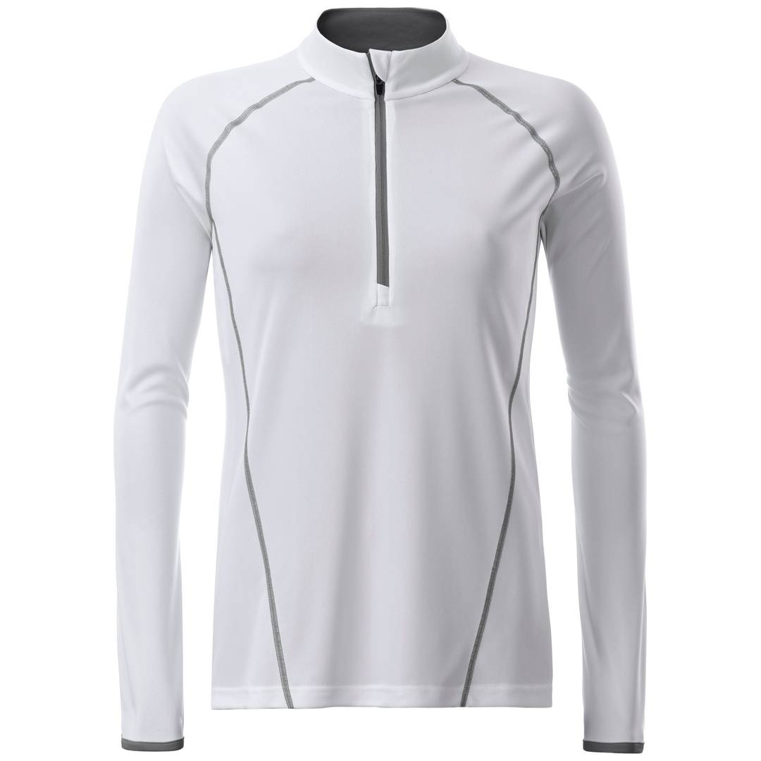 James & Nicholson Langarmshirt Damen JN497 Gr. XL white/silver
