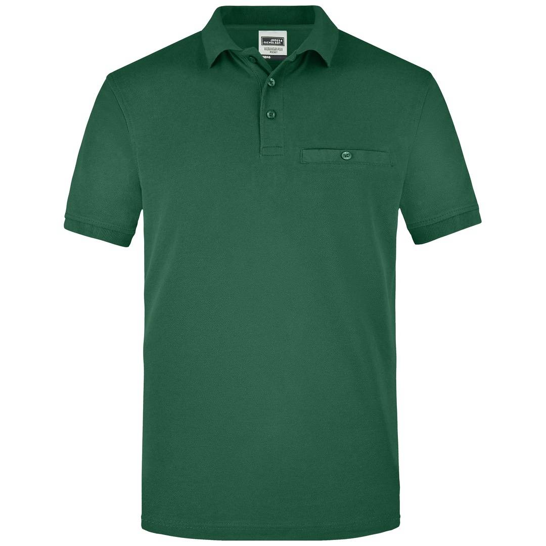 James & Nicholson Poloshirt mit Brusttasche Herren JN846 Gr. 3XL dark-green