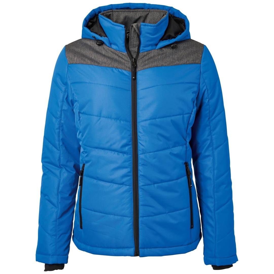 James & Nicholson sportliche Winterjacke mit Kapuze JN1133 Gr. S royal/anthrazit-melange