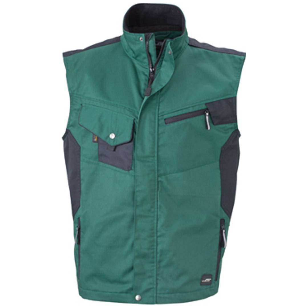 James & Nicholson Workwear Weste JN822 Gr. XL dark-green/black