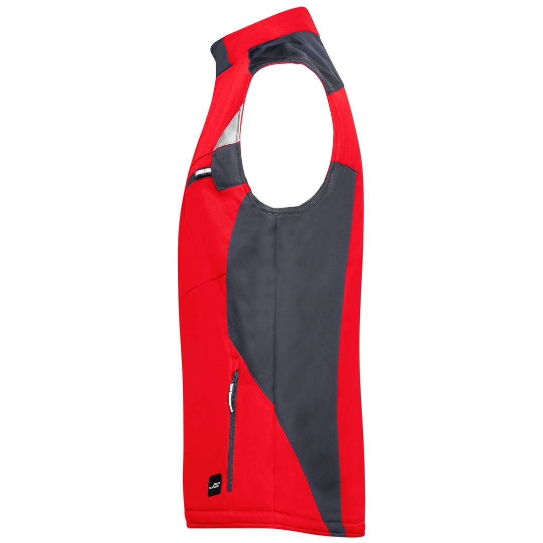 James & Nicholson Professionelle Softshellweste mit Innenfutter JN825 Gr. 6XL red/black