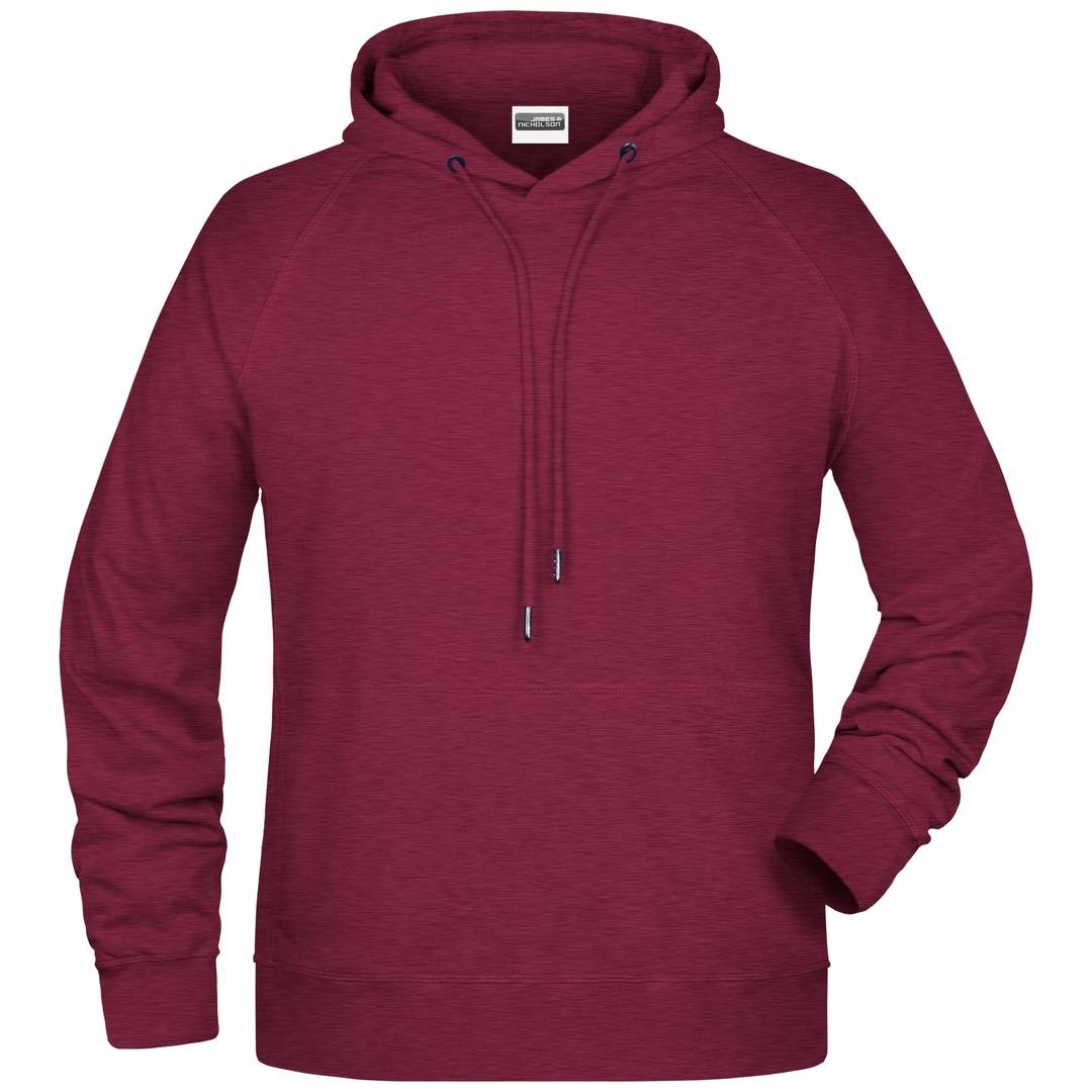 James & Nicholson Kapuzensweat JN8024 Gr. L burgundy-melange