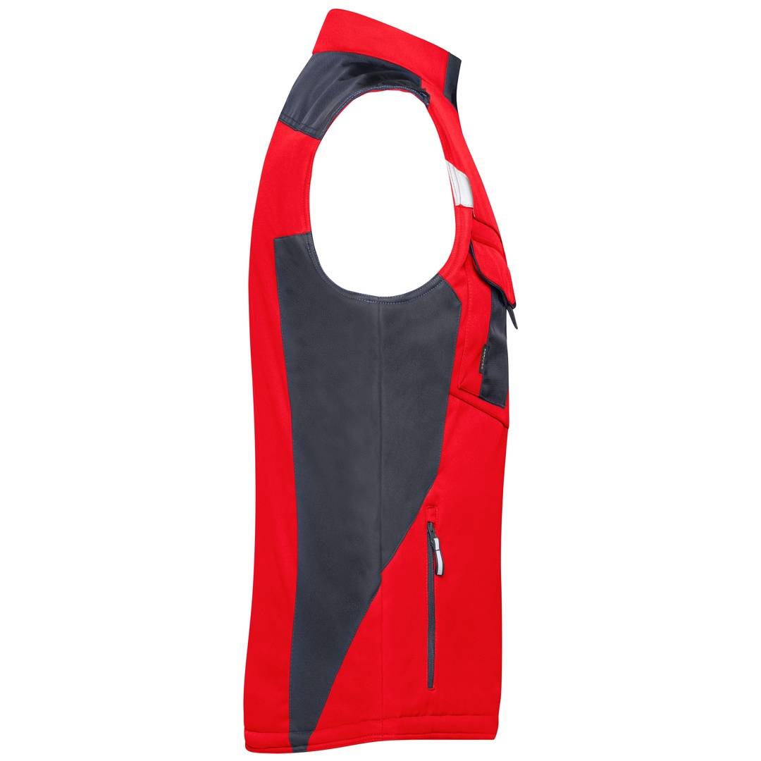 James & Nicholson Professionelle Softshellweste mit Innenfutter JN825 Gr. 2XL red/black