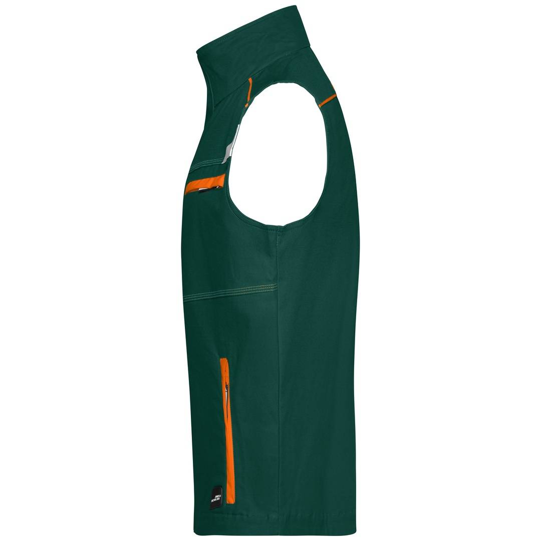 James & Nicholson Funktionelle Weste im sportlichen Look JN850 Gr. S dark-green/orange