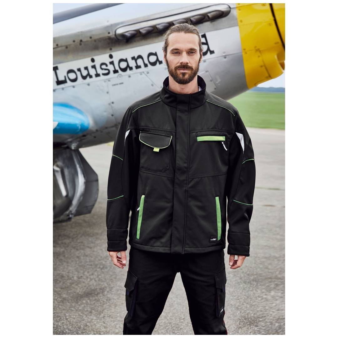 James & Nicholson Wind- und Wasserfeste Softshelljacke JN851 Gr. 4XL navy/turquoise