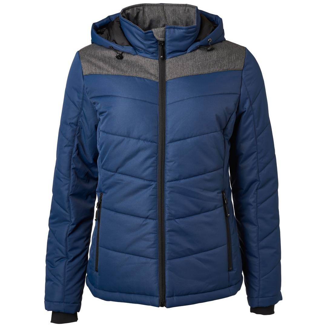 James & Nicholson sportliche Winterjacke mit Kapuze JN1133 Gr. XL navy/anthrazit-melange