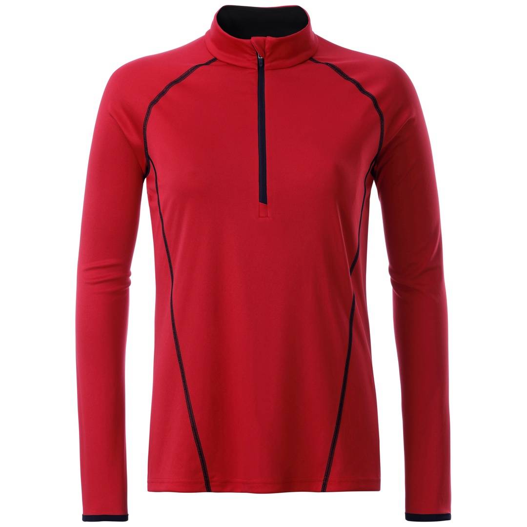 James & Nicholson Langarmshirt Damen JN497 Gr. S red/black