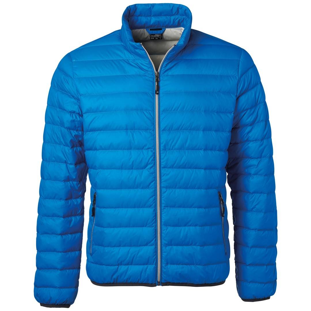 James & Nicholson Mens Down Jacket JN1140 Gr. M cobalt/silver