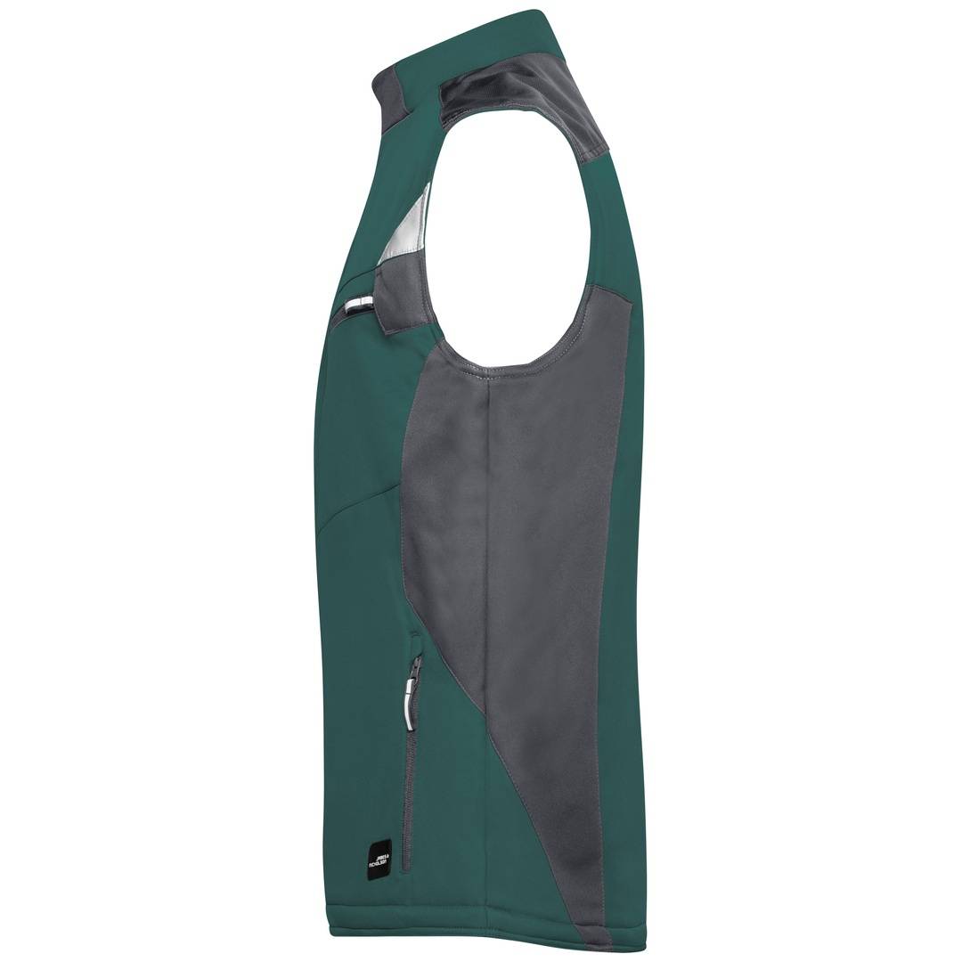 James & Nicholson Professionelle Softshellweste mit Innenfutter JN825 Gr. XS dark-green/black