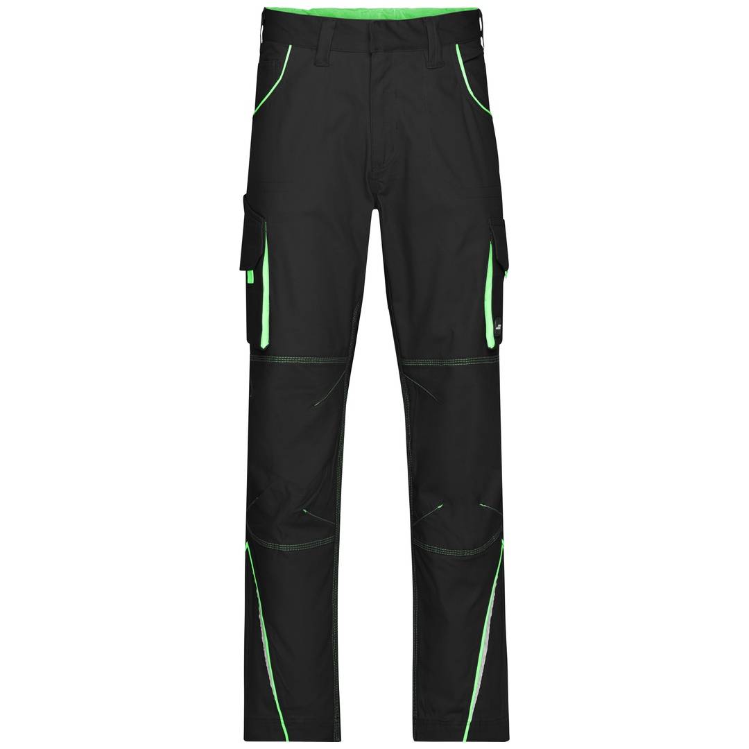 James & Nicholson Funktionelle Arbeitshose JN847 Gr. 58 black/lime-green