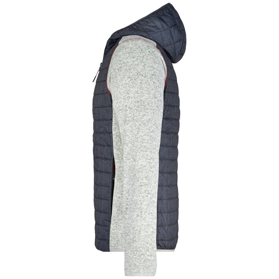 James & Nicholson Strickfleecejacke im stylischen Materialmix Herren JN772 Gr. L light-melange/anthracite-melange