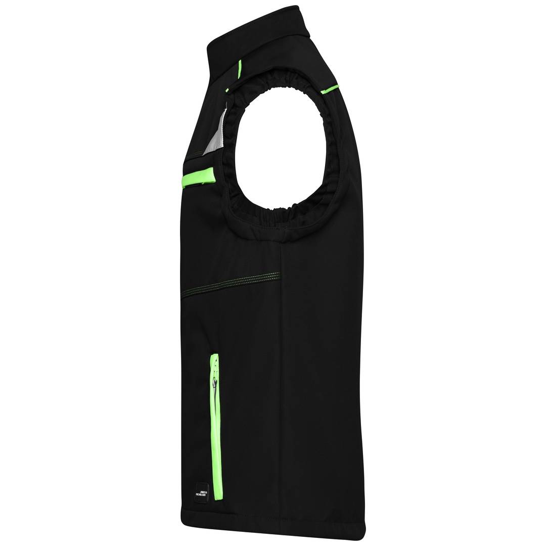 James &amp; Nicholson Softshellweste Wind- und wasserabweisend JN852 Gr. S black/lime-green