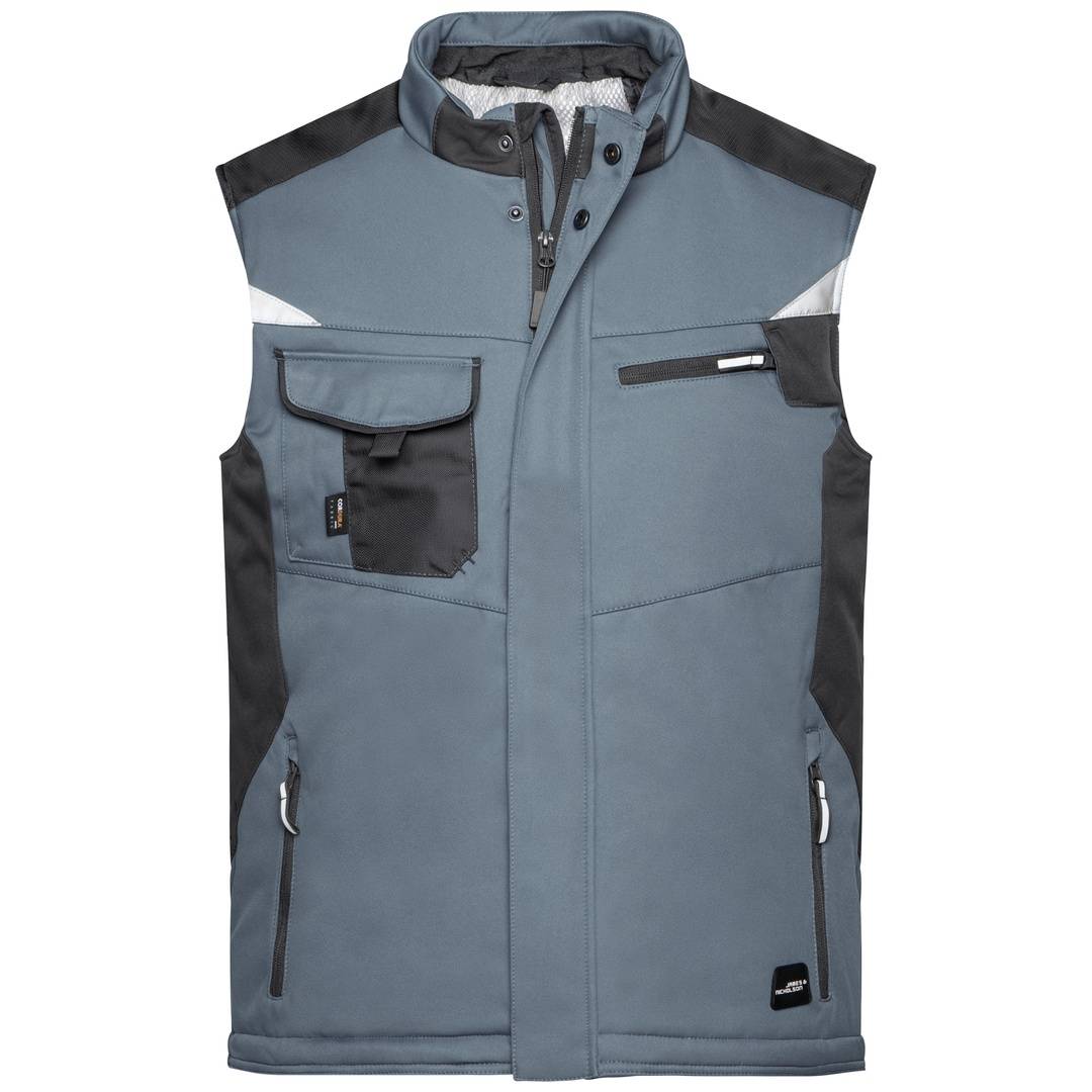 James & Nicholson Professionelle Softshellweste mit Innenfutter JN825 Gr. 5XL carbon/black
