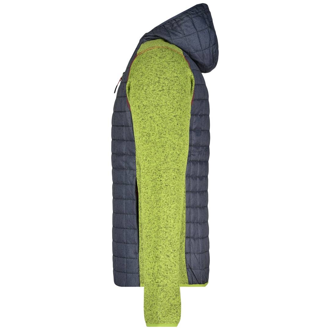 James & Nicholson Strickfleecejacke im stylischen Materialmix Herren JN772 Gr. XL kiwi-melange/anthracite-melange