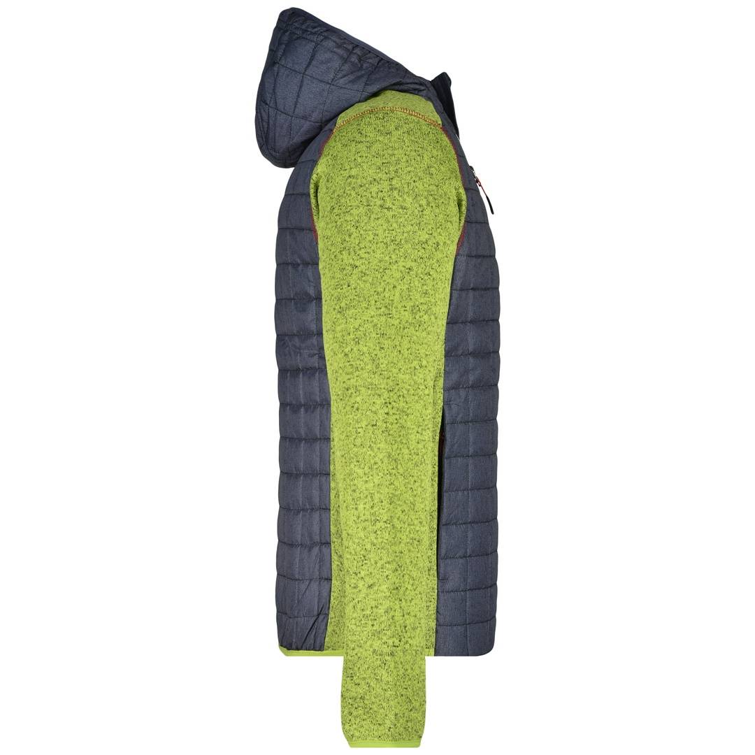 James & Nicholson Strickfleecejacke im stylischen Materialmix Herren JN772 Gr. XL kiwi-melange/anthracite-melange
